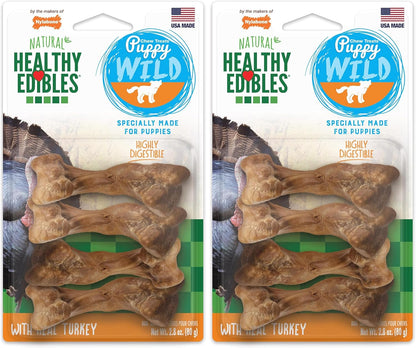 Nylabone Healthy Edibles WILD Natural Long-Lasting Turkey Flavor Bone Chew Treats for Dogs, Small/Regular (4 Count) - Image 11