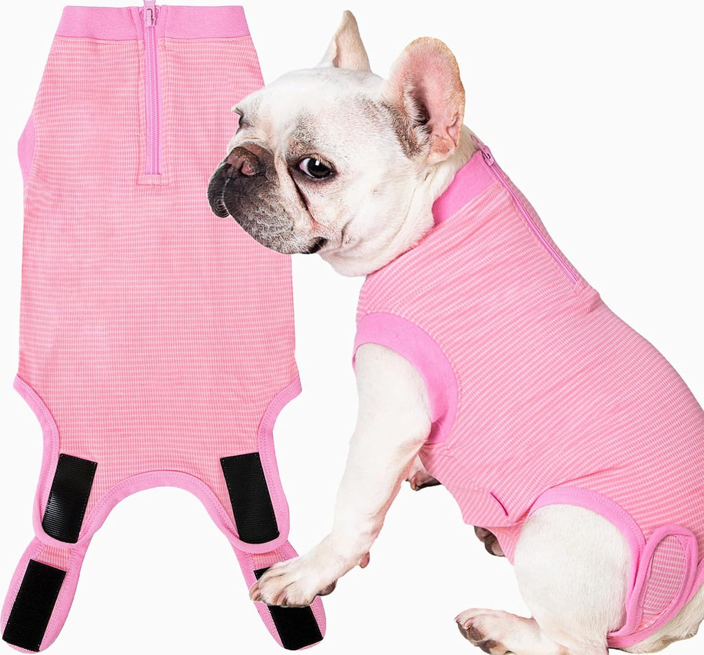 Wabdhaly stretchable cotton pet recovery suit for shedding and anxiety control