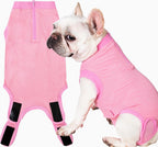 Wabdhaly stretchable cotton pet recovery suit for shedding and anxiety control