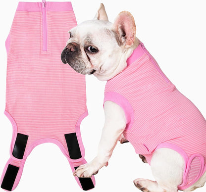 Wabdhaly stretchable cotton pet recovery suit for shedding and anxiety control