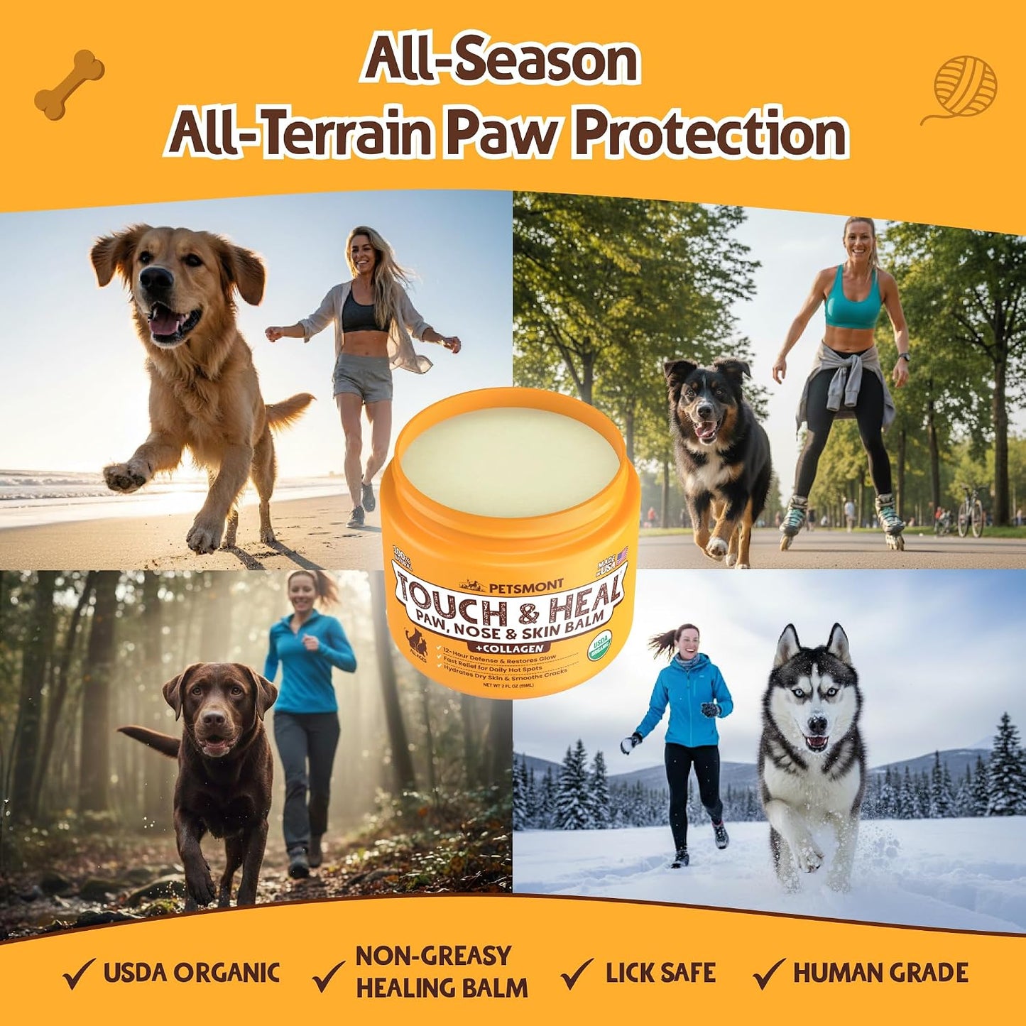 Applying Petsmont natural soothing balm to dog paws