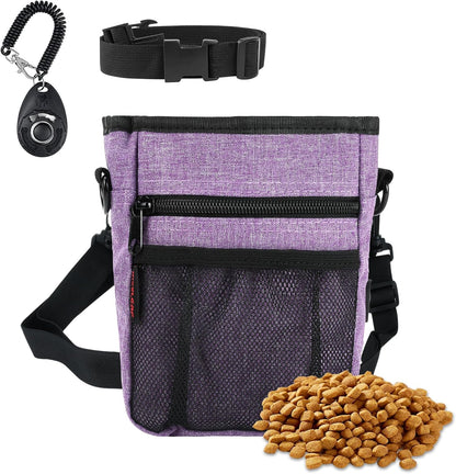 Kissleaf dog treat pouch front view purple training bag
