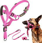 Dog Headcollar With Leash And Safety Strap Stops Heavy Pulling On The Leash Padded Reflective Head Halter For Small Medium Large Dogs Adjustable Head Harness For Training And Walking, (L, Black) - Image 14