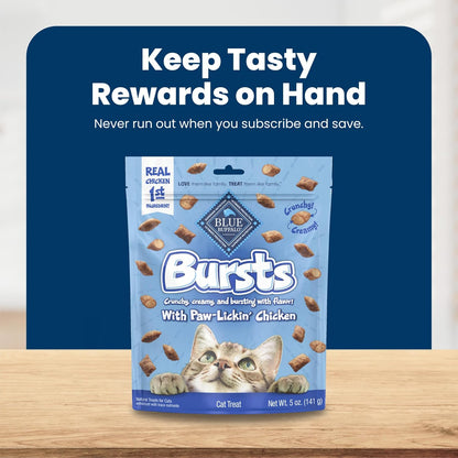 Blue Buffalo Bursts Paw-Lickin' Chicken Crunchy & Creamy Cat Treats, Great for Training, Made with Real Chicken, Natural Cat Treats Enhanced with Vitamins, Minerals & Other Nutrients, 5 oz. - Image 10