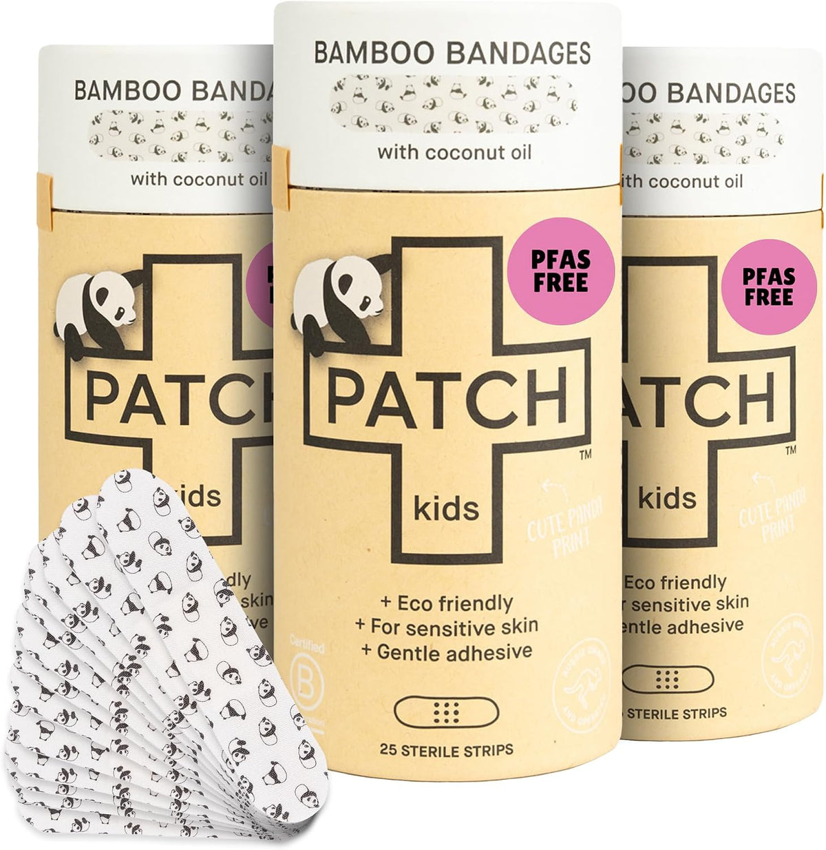 PATCH Natural Eco-Friendly Bamboo Adhesive Sensitive Skin Bandages, Hypoallergenic Bandages for Sensitive Skin, Compostable, Biodegradable, Latex Free and Plastic Free, 20pk - Image 9