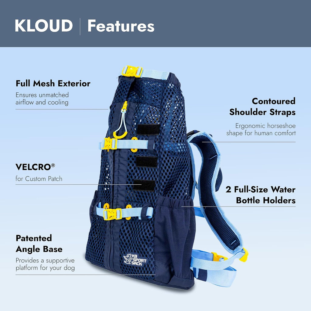 Close up of the ultra light breathable mesh paneling on the K9 Sport Sack Kloud