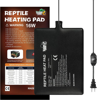 LUCKY HERP Reptile Heat Pad 8x18 Inch 24W Under Tank Terrarium Heating Mat, Reptile Heat Mat, Reptile Heating Pad for Turtle, Lizard, Hermit Crab, Frog, Snake - Image 9