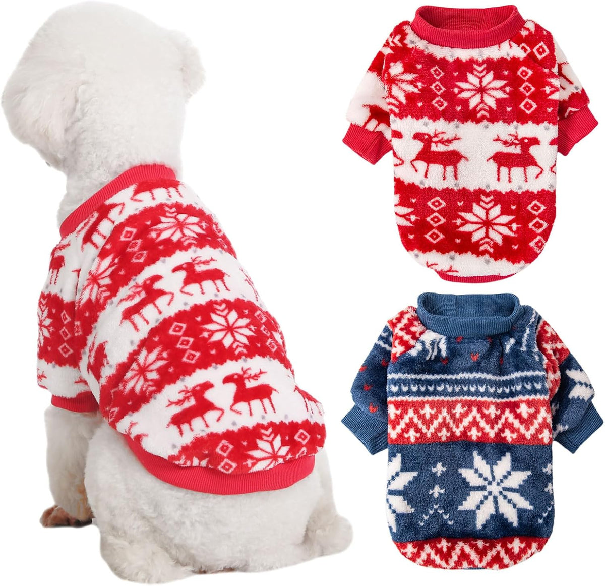 Dog Sweater, 3 Pack Dog Sweaters for Small Dogs, Dog Clothes for Small Dogs Girl Boy, Ultra Soft and Warm Puppy Sweater Dog Coat for Winter Christmas (Medium, Pink+Purple+Peach) - Image 10