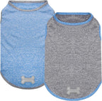 Kyeese 2-pack dog shirts in grey and light blue front view