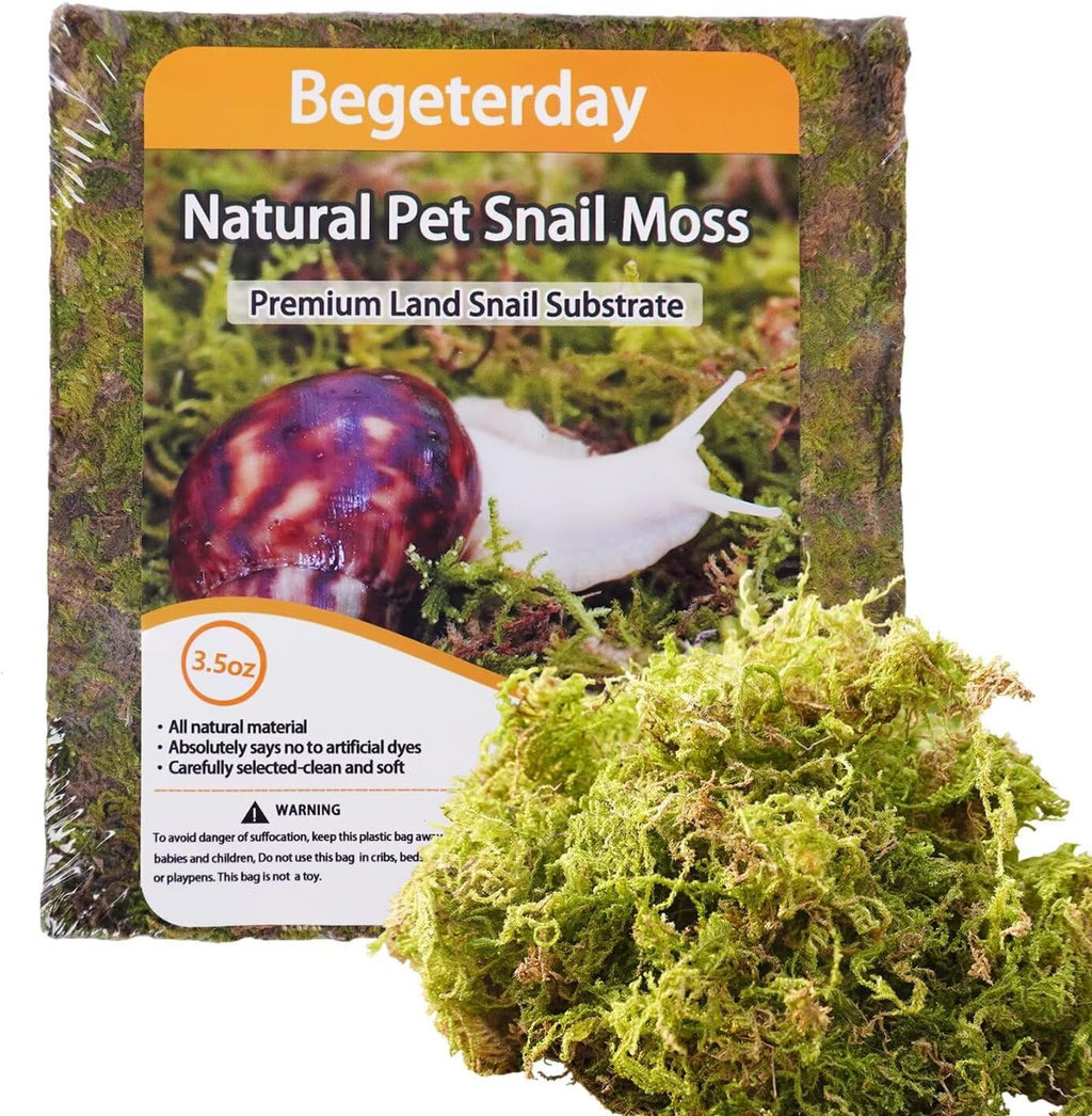 Begeterday Natural Moss for pet snails front view packaging