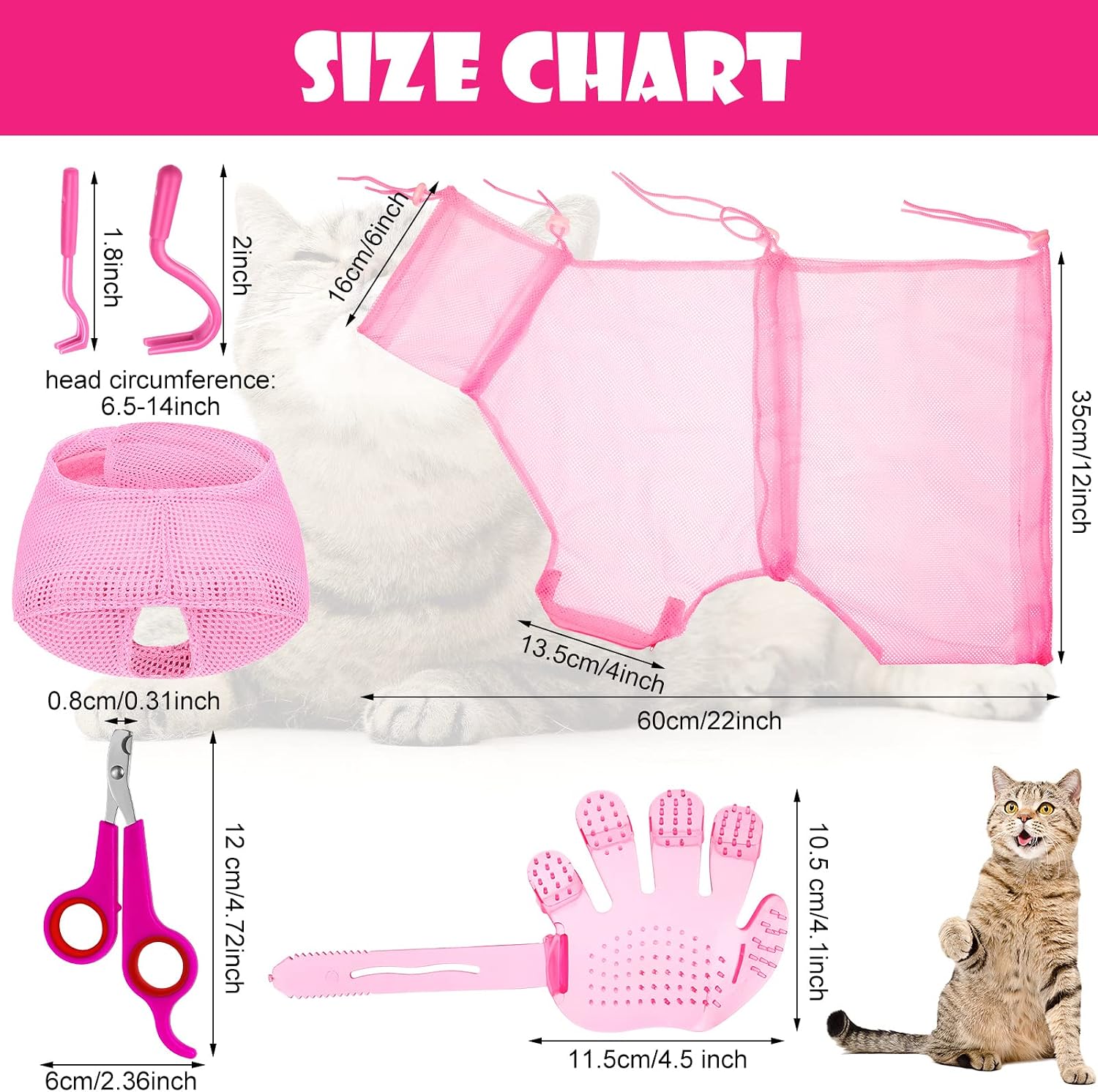 Patelai adjustable cat grooming bag with anti bite muzzle on a flat surface