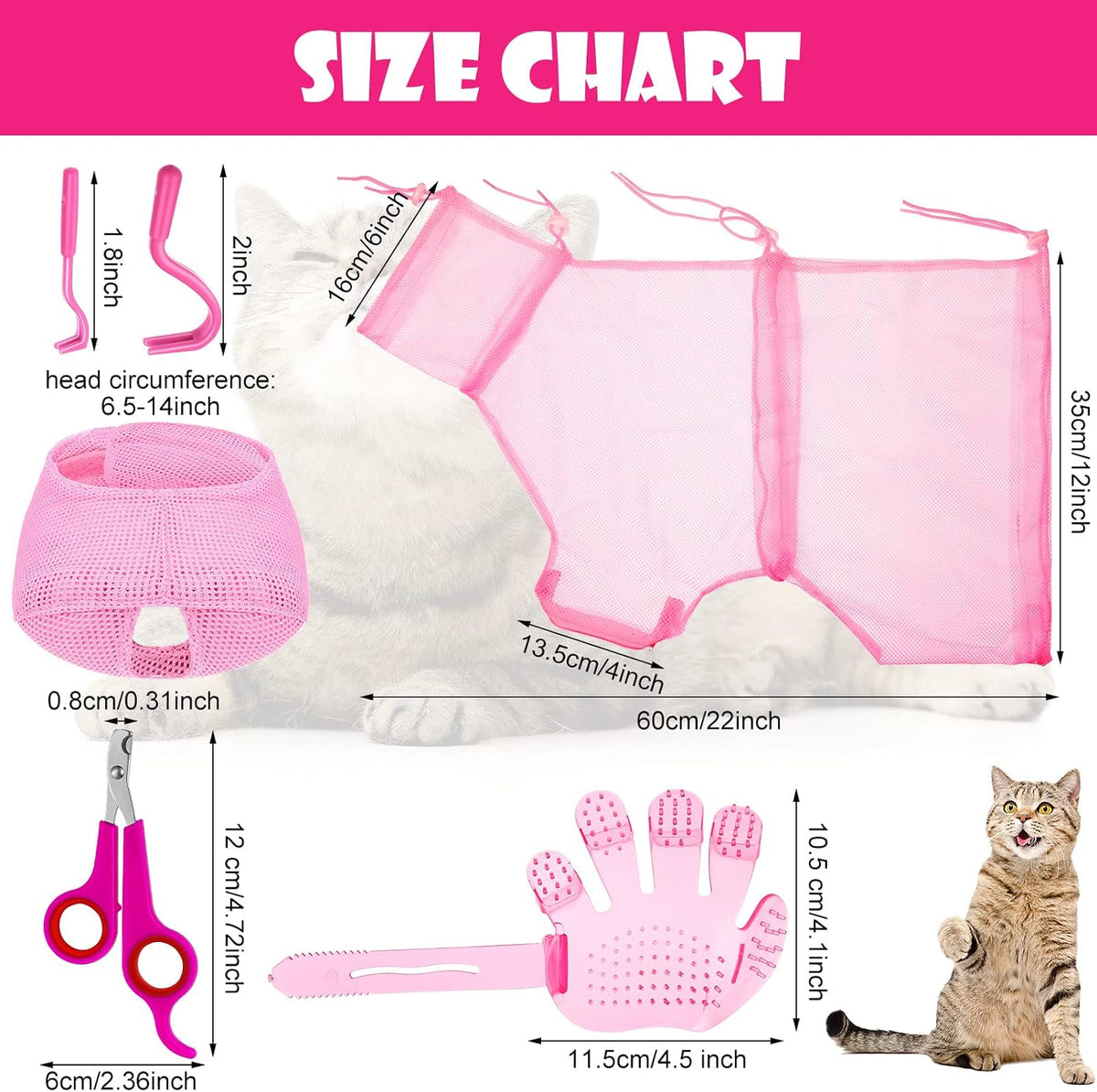 Patelai adjustable cat grooming bag with anti bite muzzle on a flat surface
