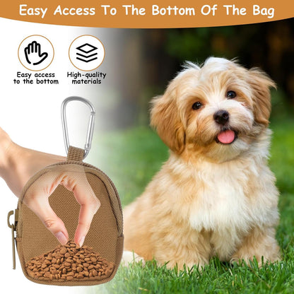 Top view of Tucnoeu portable dog treat pouch showing internal capacity
