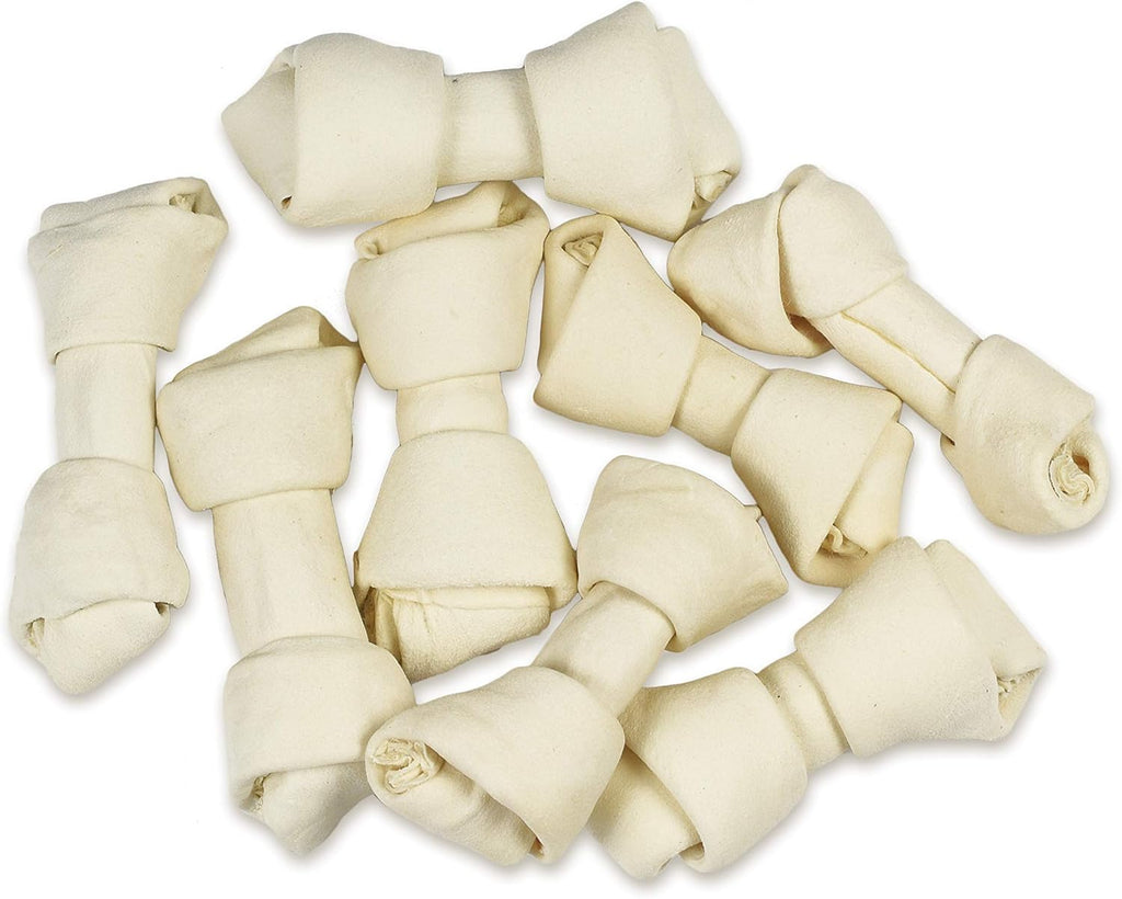 Hotspot Pets All Natural Knotted Rawhide Dog Chew Bones 10 Pack front view packaging