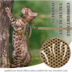 Tactical Cat Harness and Leash for Walking Esacpe Proof,Adjustable Soft Mesh Large Cat Vest with Rubber Handle Easy to Control,Molle Patches - Image 9