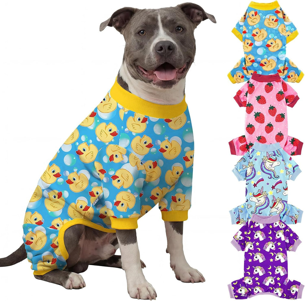 XPUDAC 4 Pack Dog Pajamas for Small Dogs Pjs Clothes Puppy Onesies Outfits for Doggie Duck Shirts Sleeper for Pet-M - Image 13