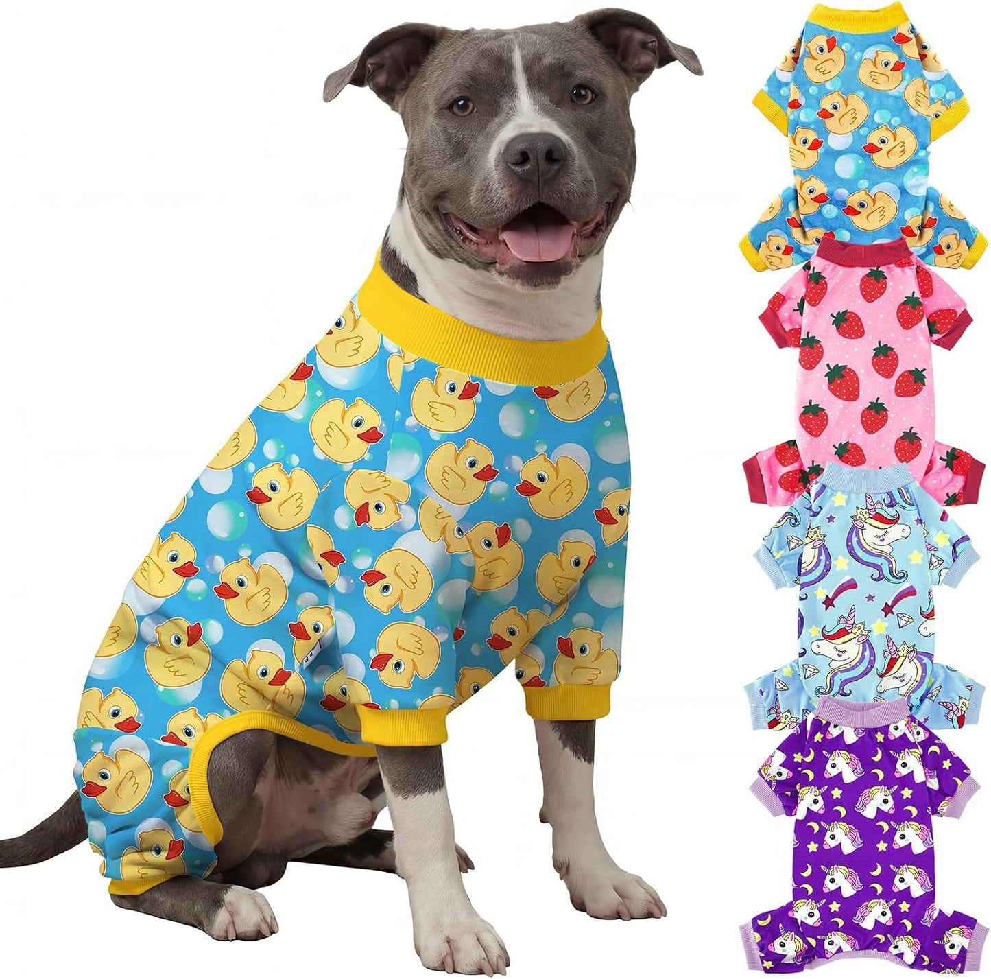 XPUDAC 4 Pack Dog Pajamas for Small Dogs Pjs Clothes Puppy Onesies Outfits for Doggie Duck Shirts Sleeper for Pet-M - Image 13