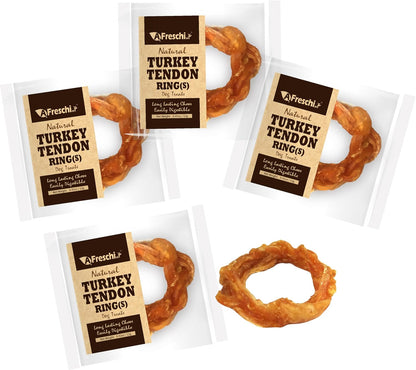 A Freschi srl Turkey Tendons for Dogs, USA-Sourced Human Grade, Rawhide-Free Long-Lasting Puppy Chews, All Natural Hypoallergenic Dog Treats for Small Breeds, Strips, 3oz Pack - Image 11