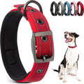 PetiFine heavy duty dog collar front view in red