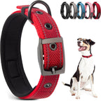PetiFine heavy duty dog collar front view in red