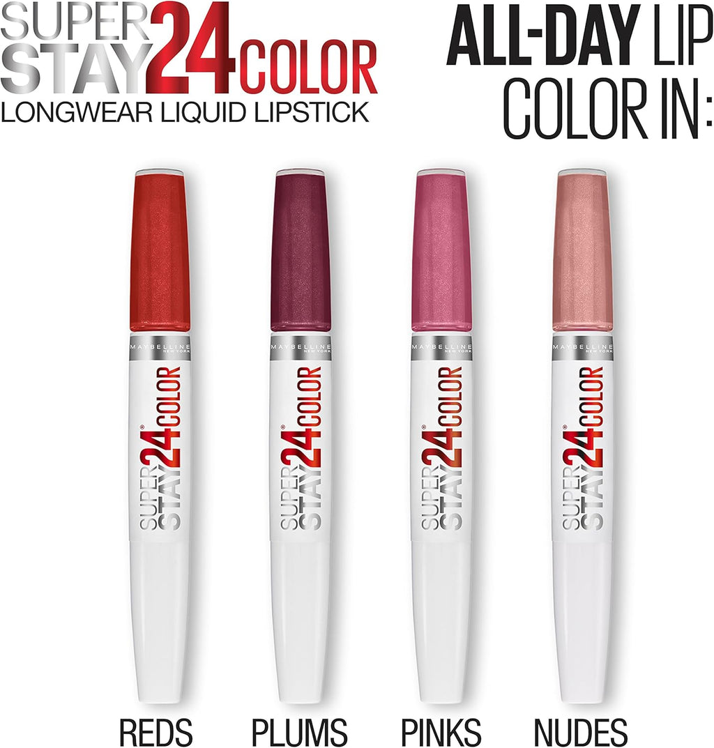 Maybelline Super Stay 24, 2-Step Liquid Lipstick Makeup, Long Lasting Highly Pigmented Color with Moisturizing Balm, Perpetual Plum, Purple, 1 Count - Image 10