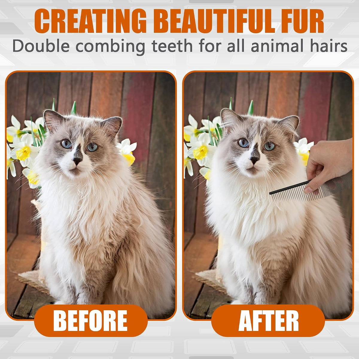 Ergonomic non-slip handle of KH866 pet grooming tool