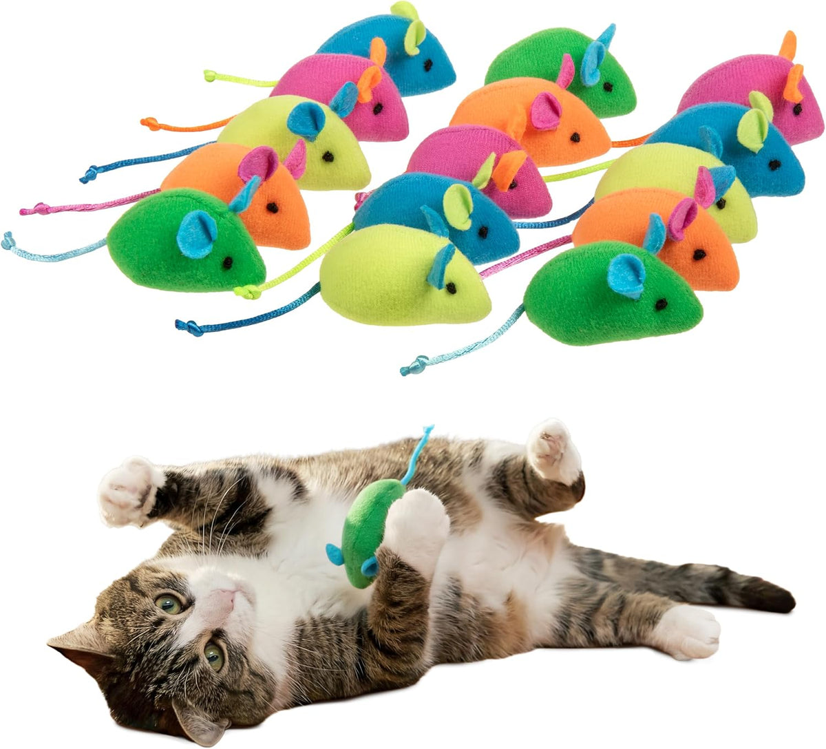 SmartyKat (3 Count) Skitter Critters Catnip Cat Toys - Gray/Cream, 3 Count - Image 9