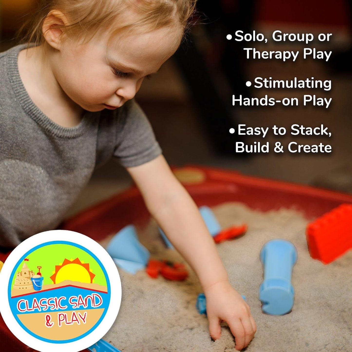 Close up of non-toxic natural play sand grains