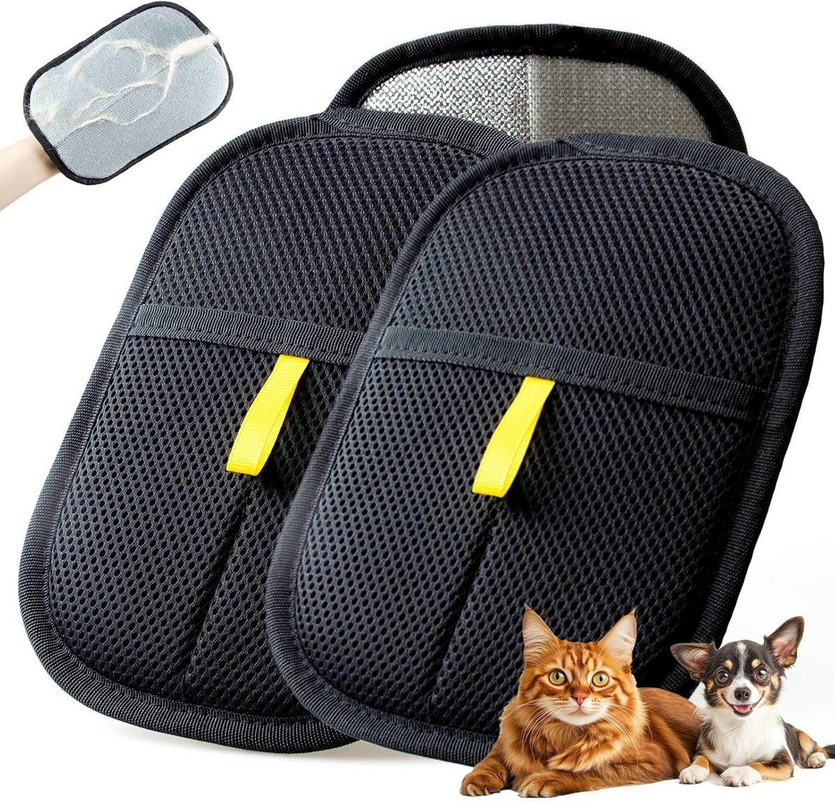 Thickened Pet Hair Removal Glove - Electrostatic Cat Dog Hair Remover Glove, Reusable Magic Brush Pet Hair Remover Tool for Couch, Carpet, and Car Seat (Black,1 Pack) - Image 11