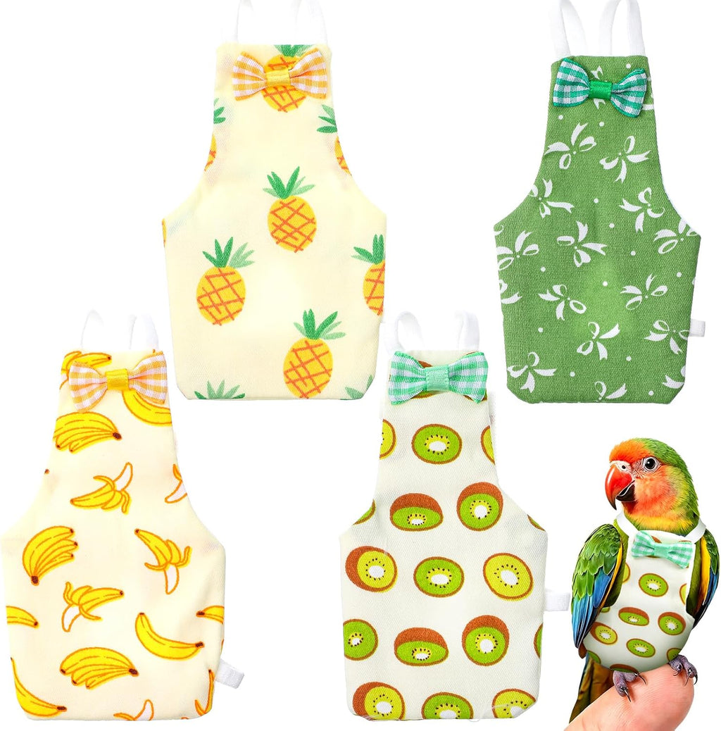 HJZHII parrot diaper front view showing medium size fruit pattern flight suit.