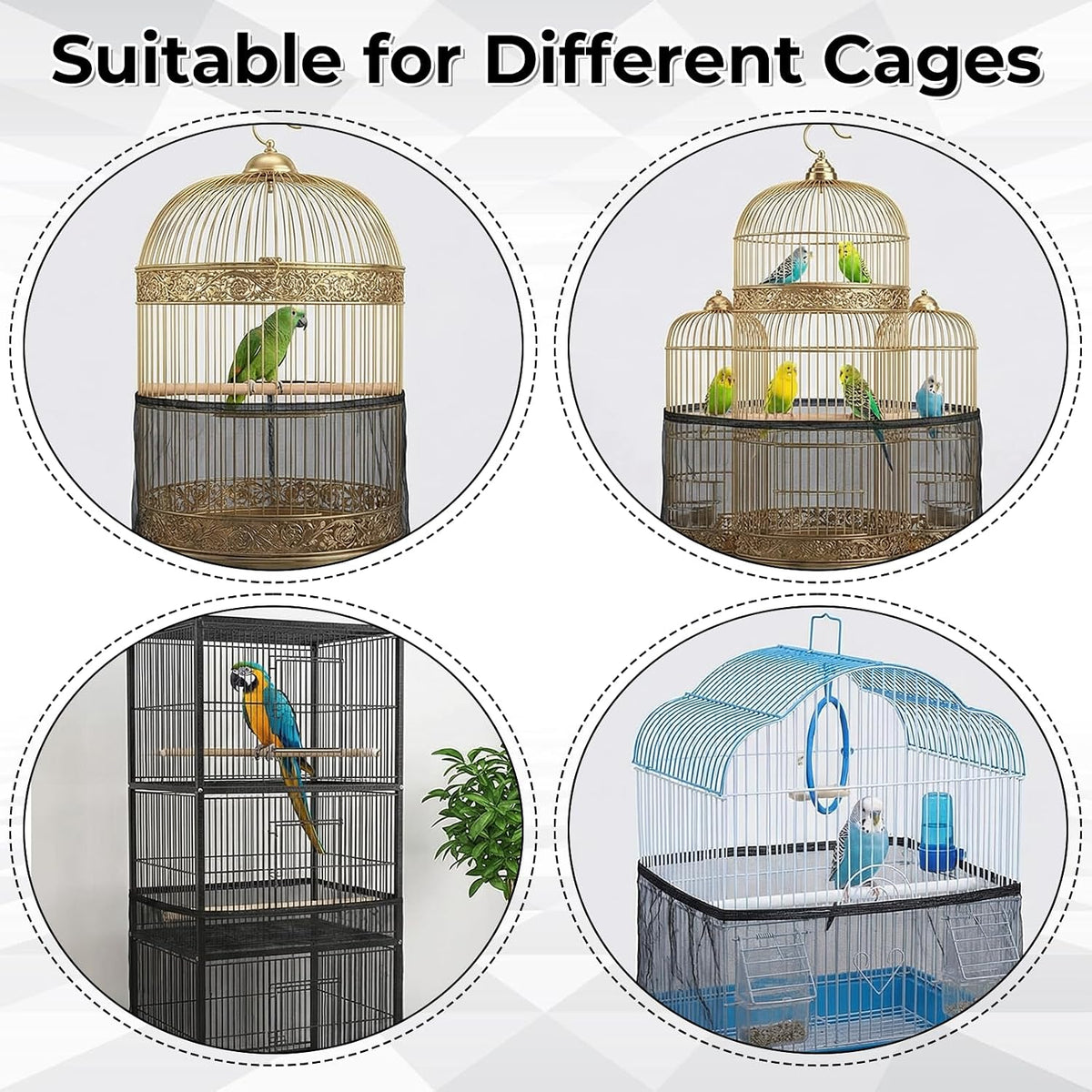Complete packaging and product setup for large bird cages
