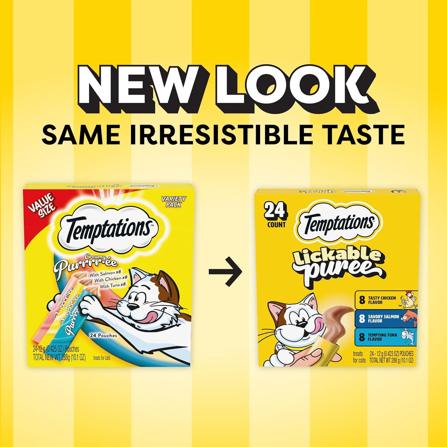 Temptations chicken salmon and tuna lickable cat treat pouches