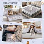 Six paw print puppy fleece blankets arranged neatly to show the full multipack quantity.