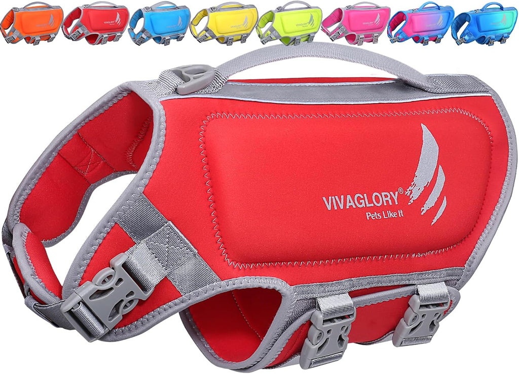 VIVAGLORY High Buoyancy Dog Life Vest, Swimming Vest with Handle, Dog Life Jacket for Swimming & Boating, Buoyancy for Puppy Doggy, M, Pink - Image 15