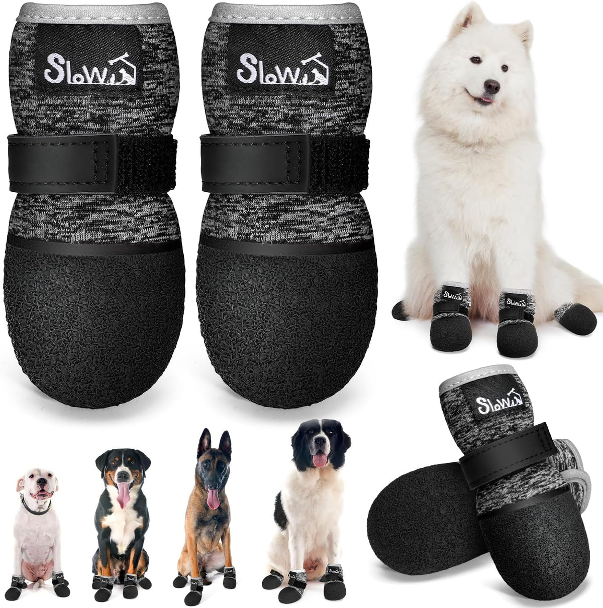 SlowTon Dog Shoes - Breathable Dog Sock Boots for Summer Hot Pavement Hardwood Floors Winter Snow, Waterproof Booties for Small Medium Large Dogs, Non-Slip Paw Protector for Outdoor Walking (Teal, 2) - Image 10