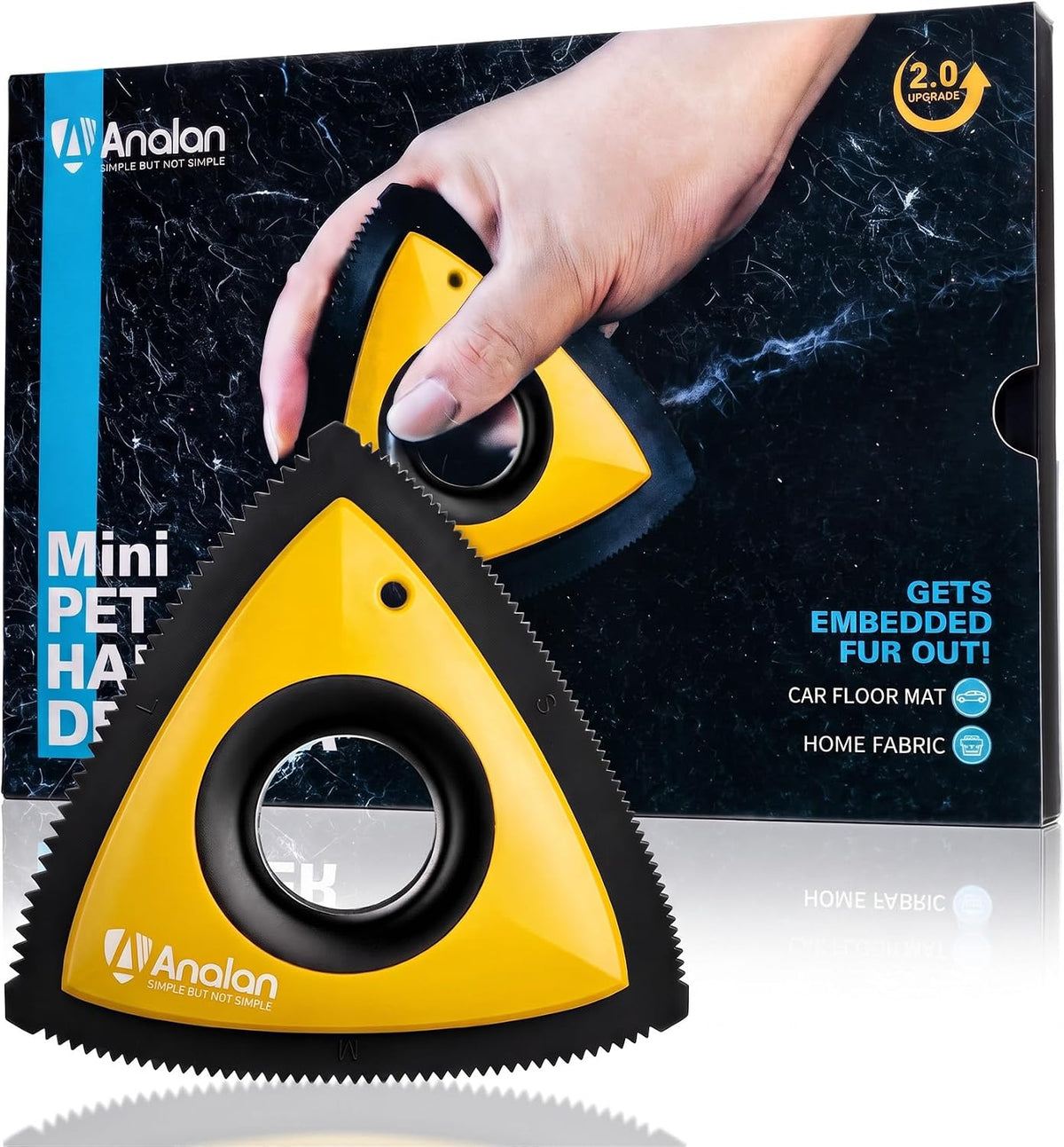 Mini Pet Hair Remover for Car Detailing Dog Hair Tool Brush(Black) - Image 13