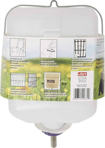 Lixit(R) All-Weather Rabbit Water Bottle - 64 Ounce Widemouth Cage Water Bottles for Rabbits, Ferrets, Guinea Pigs, Rats, and Other Small Animals (White, 64 Ounce) - Image 3