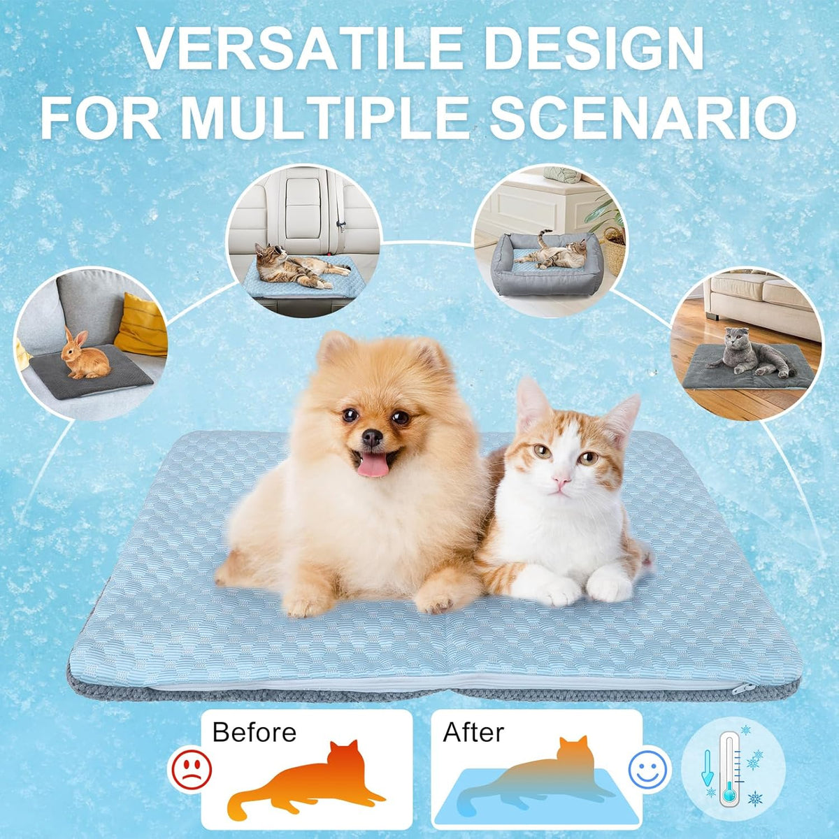 BEAUTYZOO summer pet mat placed inside a wire dog crate