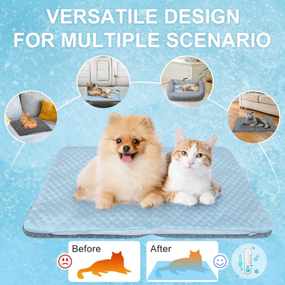 BEAUTYZOO summer pet mat placed inside a wire dog crate