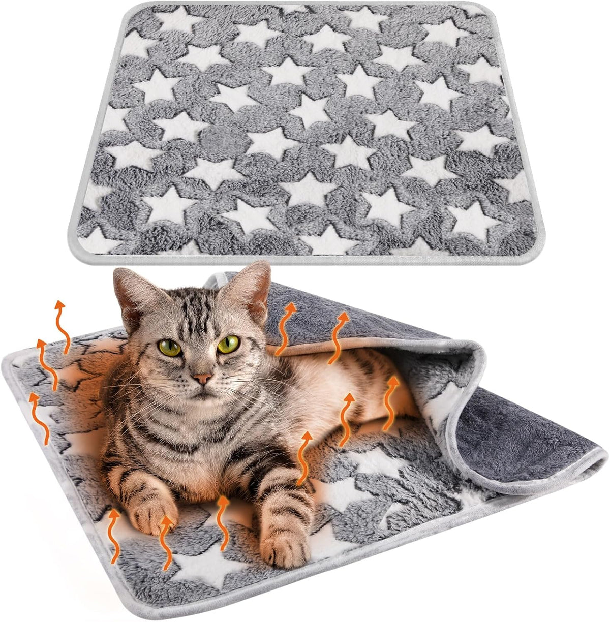 2 Pcs Large Self Warming Cat Pad Self Heating Cat Mat Bed Dog Crate Pet Blankets Thermal Heated Bed Mat for Outdoor Indoor Newborn Kittens Puppies Dog(Heart,24 x 18) - Image 12