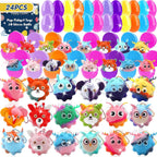 Supovil prefilled easter eggs with 3D animal pop fidget toys front view display