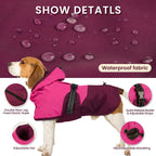 BRKURLEG adjustable pet poncho showing reflective safety strips in low light