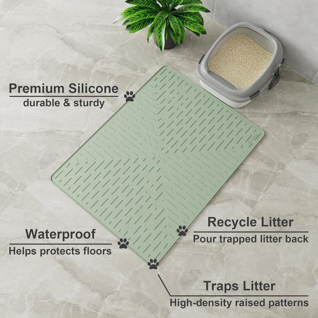 OHMO waterproof cat litter trapping mat showing raised ridges pattern