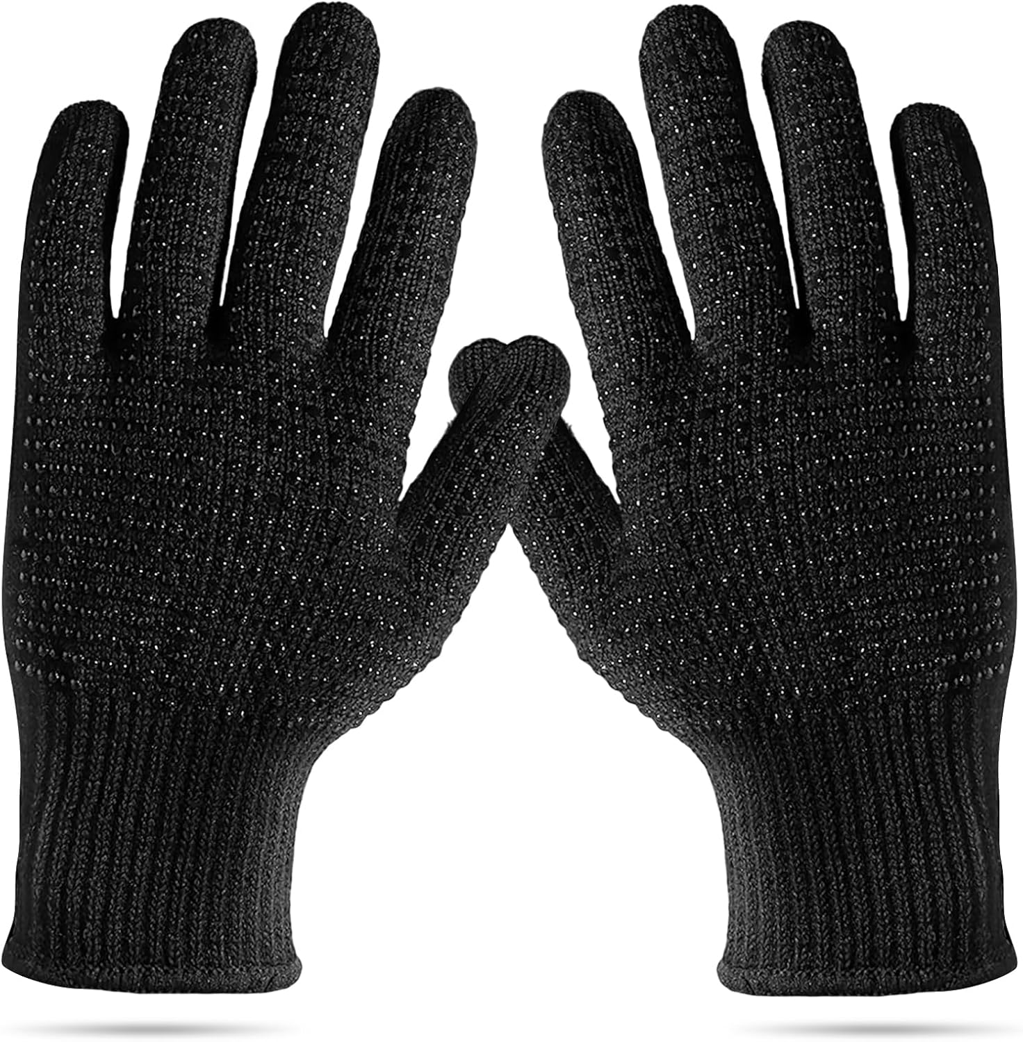 Sopito heat resistant gloves front view showing premium black fabric material.