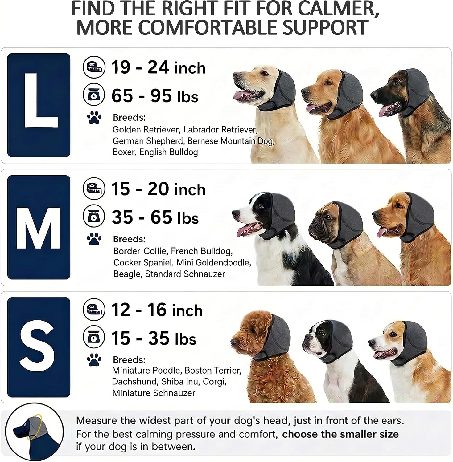 Mctoury dog ear muffs side profile for medium breeds