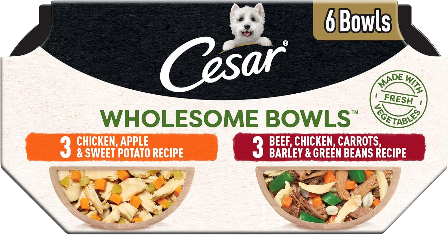 Cesar Wholesome Bowls Adult Wet Dog Food, Chicken Recipe and Chicken, Sweet Potatoes & Green Beans Recipe Variety Pack, Wet Food for Dogs, 3 Oz. Bowls, 6 Count - Image 10