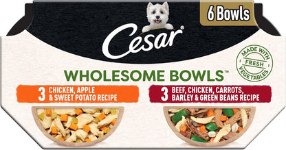Cesar Wholesome Bowls Adult Wet Dog Food, Chicken Recipe and Chicken, Sweet Potatoes & Green Beans Recipe Variety Pack, Wet Food for Dogs, 3 Oz. Bowls, 6 Count - Image 10