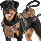 Beebiepet heavy duty tactical dog harness front view brown large vest