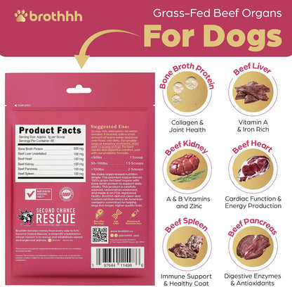 Premium grass fed beef organ powder ingredient breakdown showing health benefits