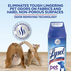 Three pack Lysol Pet Solutions disinfectant spray packaging